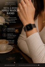 Stainless Steel & Blue Resin Watch Band for Apple Watch