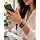 Elegant Black Stainless Steel & White Resin Apple Watch Band