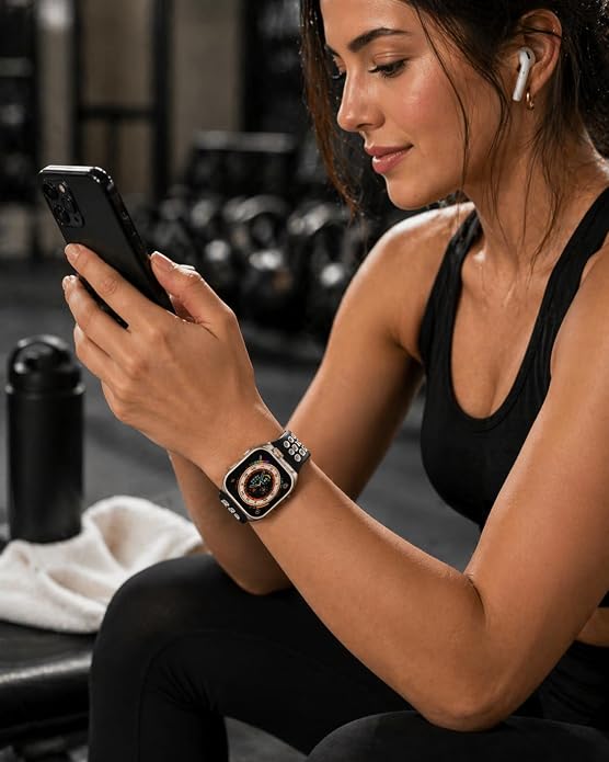 Premium Magnetic Sport Silicone Apple Watch Band – Black & White