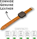 Vintage Genuine Leather Apple Watch Band – Brown Crocodile Grain