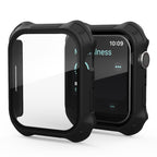 2-in-1 Frosted PC Apple Watch Case with Built-In Tempered Glass Screen Protector for Series 9/8/7 (41mm & 45mm)