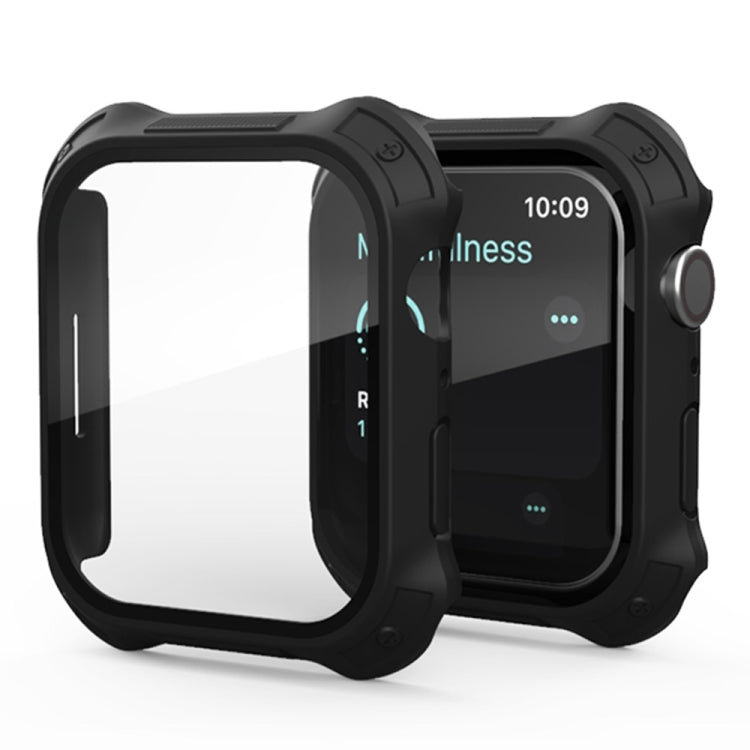 2-in-1 Frosted PC Apple Watch Case with Built-In Tempered Glass Screen Protector for Series 9/8/7 (41mm & 45mm)
