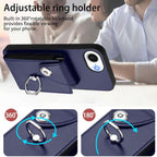 Crossbody Wallet Phone Case with Card Holder, Ring Stand & Shoulder Strap for iPhone