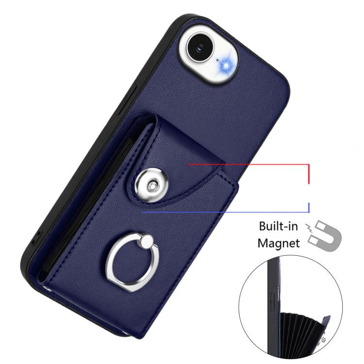 Crossbody Wallet Phone Case with Card Holder, Ring Stand & Shoulder Strap for iPhone