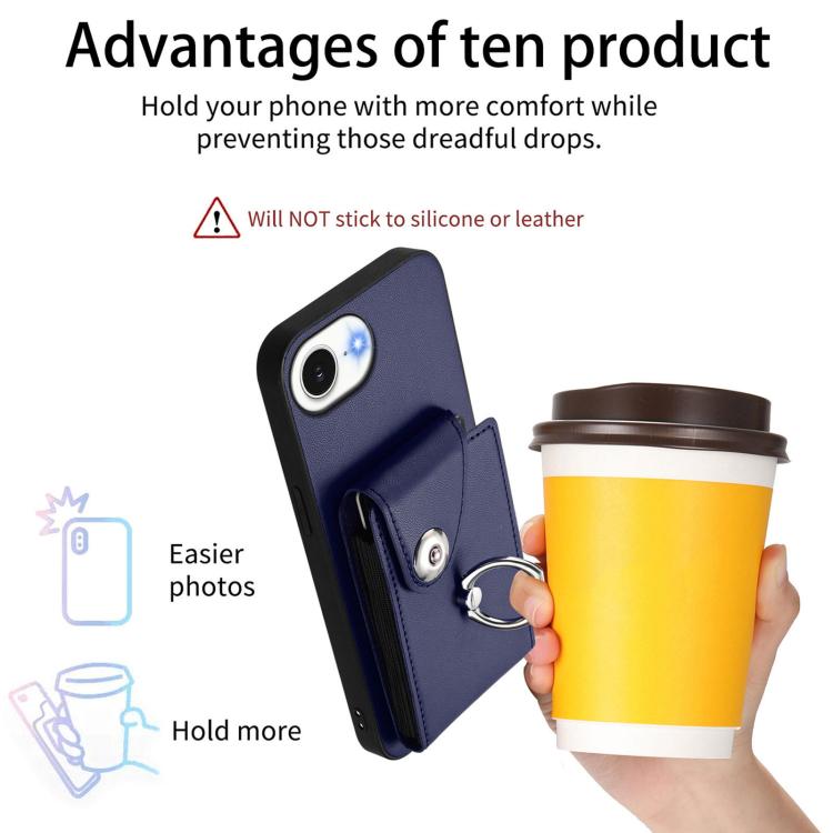 Crossbody Wallet Phone Case with Card Holder, Ring Stand & Shoulder Strap for iPhone