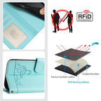 Premium RFID Leather Wallet Phone Case with Card Holder for iPhone