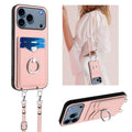 Crossbody Rope Phone Case with Ring Holder & Card Slot for iPhone