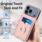 Crossbody Rope Phone Case with Ring Holder & Card Slot for iPhone