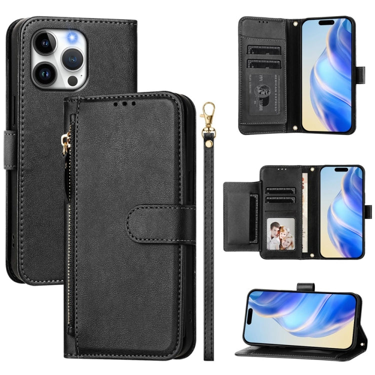 Luxury Multi-Card Zipper Wallet Leather Case for iPhone
