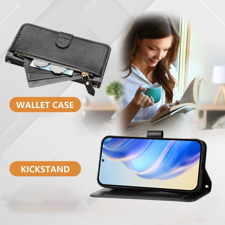 Premium Zipper Wallet Leather Phone Case for iPhone