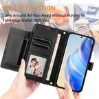 Premium Zipper Wallet Leather Phone Case for iPhone