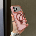 Transparent Colorful MagSafe Phone Case with Metal Ring Stand for iPhone