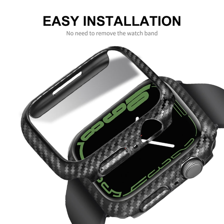 ENKAY Carbon Fiber PC Apple Watch Case with Full Coverage PET Screen Protector for Series 9/8/7 (41mm & 45mm)