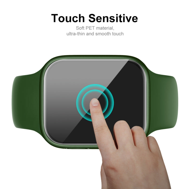 ENKAY Carbon Fiber PC Apple Watch Case with Full Coverage PET Screen Protector for Series 9/8/7 (41mm & 45mm)