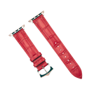 Vintage Genuine Leather Apple Watch Band – Red Crocodile Grain