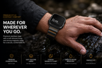 Premium Magnetic Stainless Steel Apple Watch Band with Silicone Comfort Lining – Black & Orange