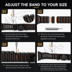 Premium Magnetic Stainless Steel Apple Watch Band with Silicone Comfort Lining – Black & Orange