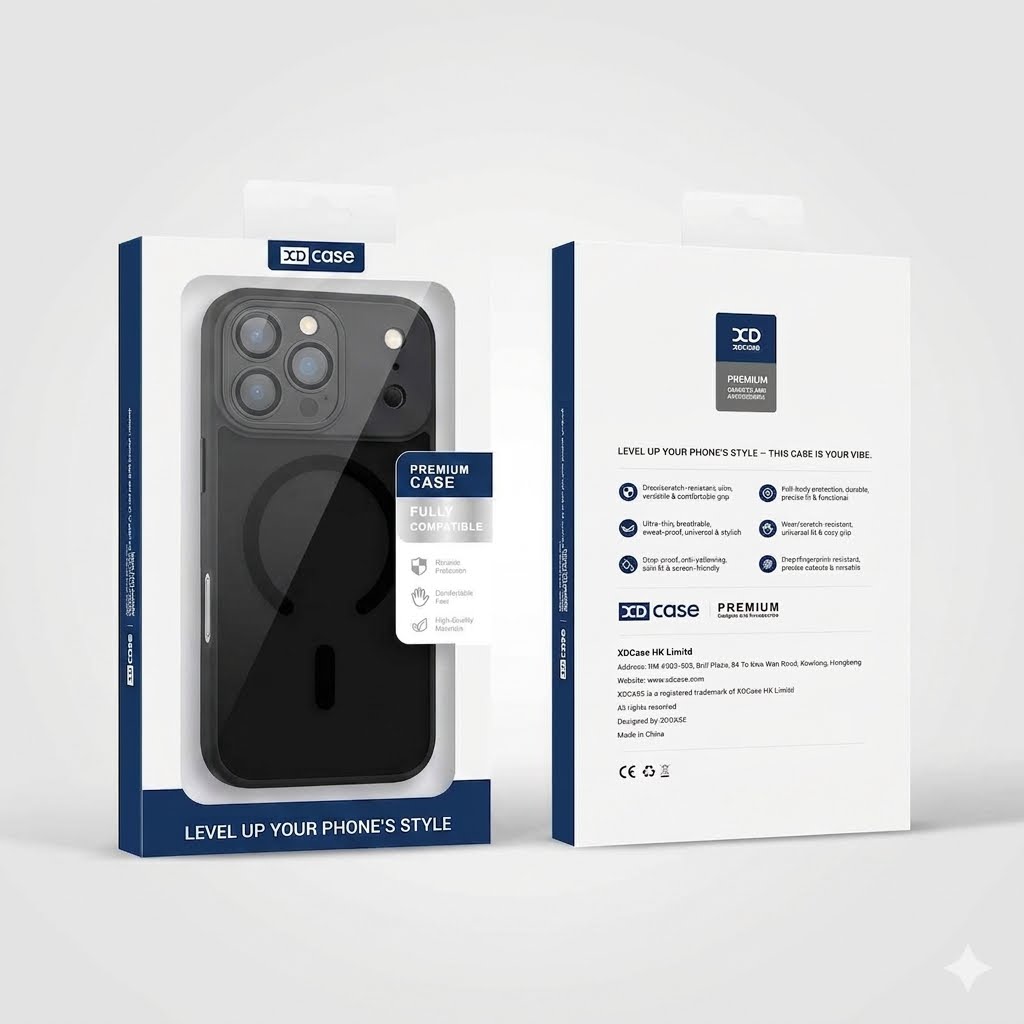 Premium Magnetic Frosted Case for iPhone 17 Pro Max – Smoke Black