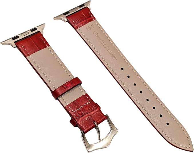Vintage Genuine Leather Apple Watch Band - Red
