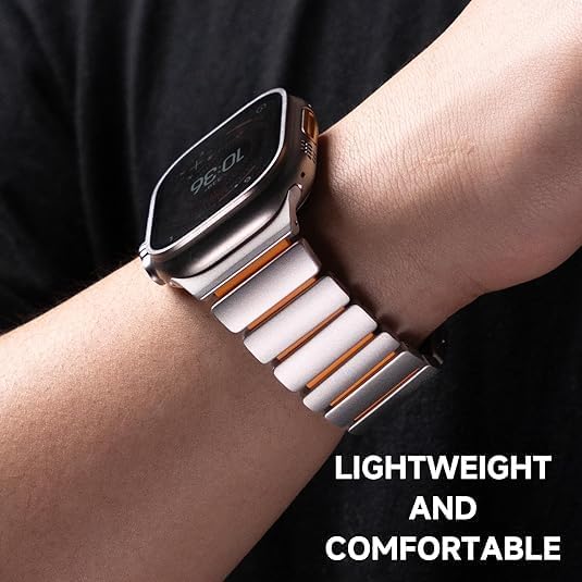 Premium Stainless Steel Magnetic Apple Watch Band with Silicone Lining