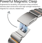 Premium Stainless Steel Magnetic Apple Watch Band with Silicone Lining
