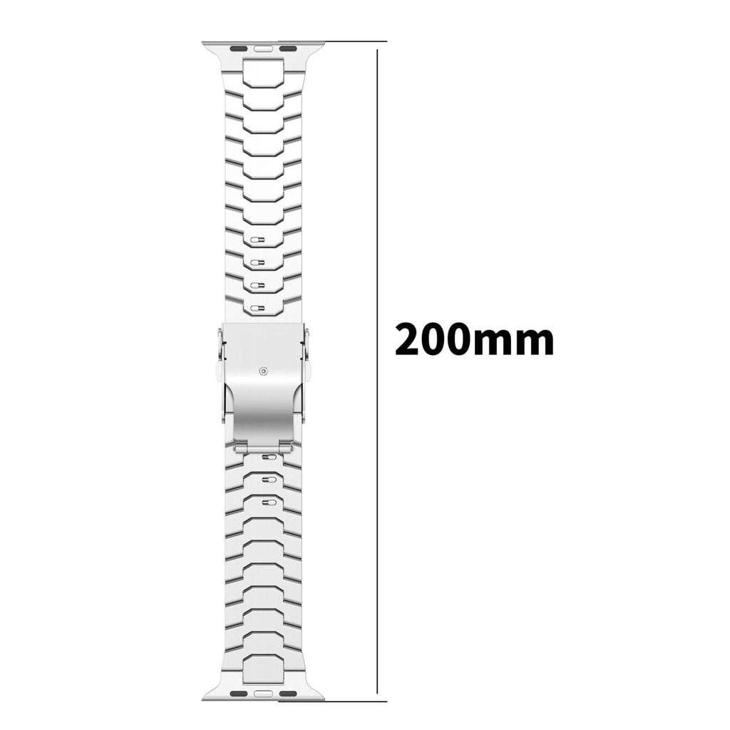 Premium Stainless Steel Apple Watch Band with Quick-Release Links – Silver