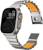 Premium Stainless Steel Magnetic Apple Watch Band with Silicone Lining