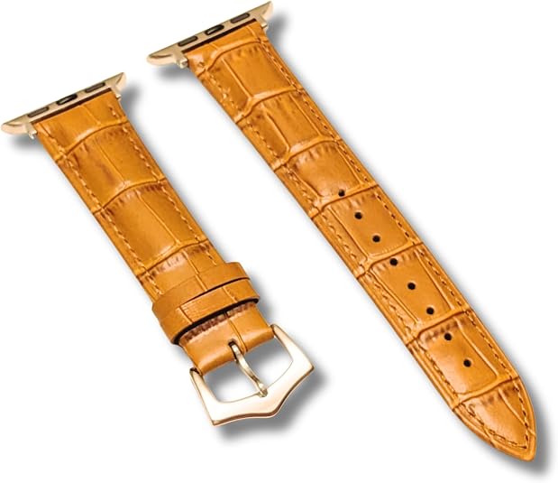 Vintage Genuine Leather Apple Watch Band - Tan
