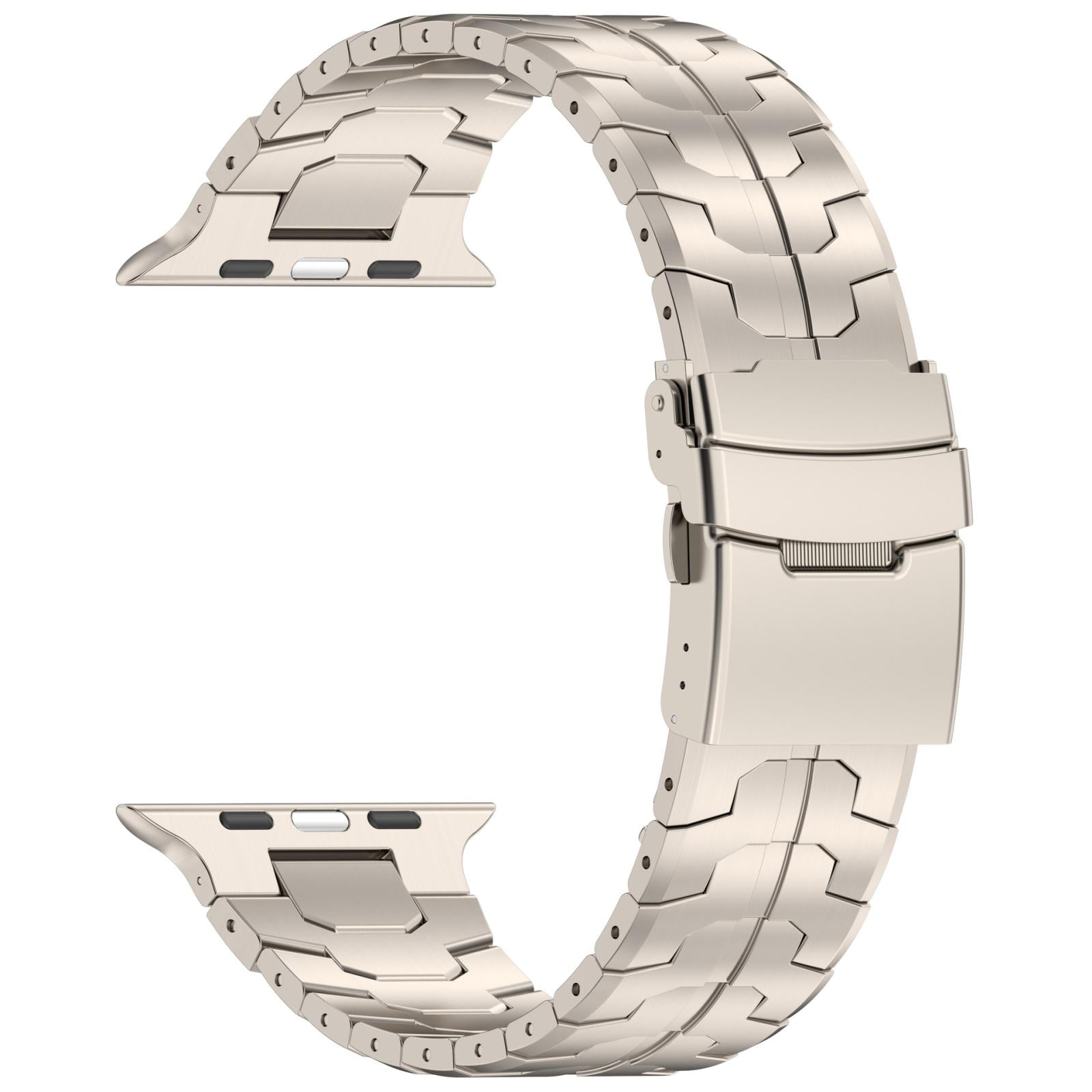 Titanium Color Stainless Steel Apple Watch Band with Tool-Free Detachable Links