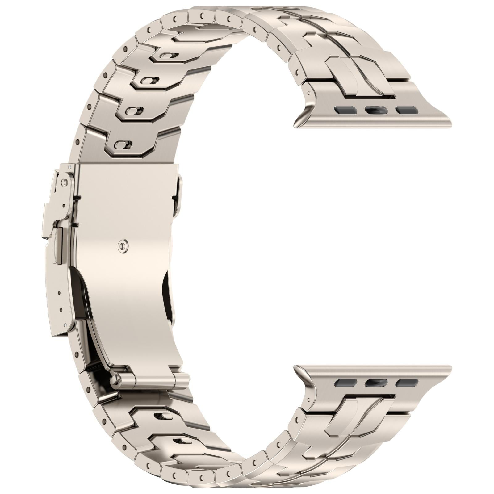 Titanium Color Stainless Steel Apple Watch Band with Tool-Free Detachable Links
