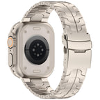 Titanium Color Stainless Steel Apple Watch Band with Tool-Free Detachable Links